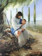 Jesus holding child